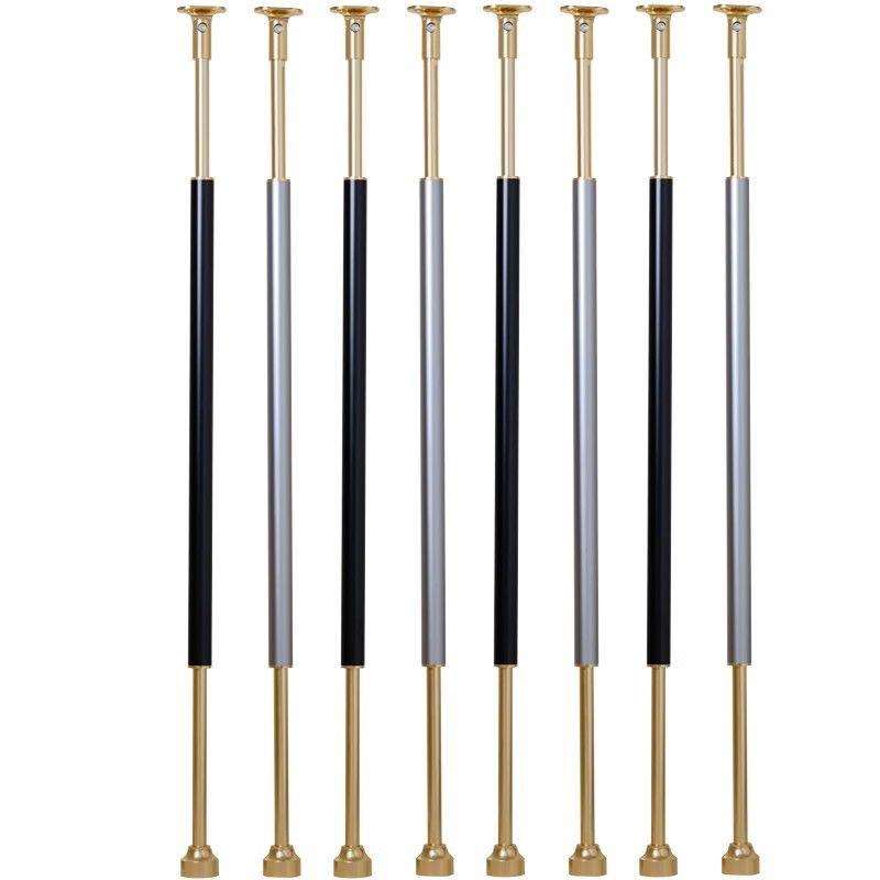 Modern Design Aluminum Satin Black Baluster Spindle Picket with Electroplated Brass Top and Base Shoes