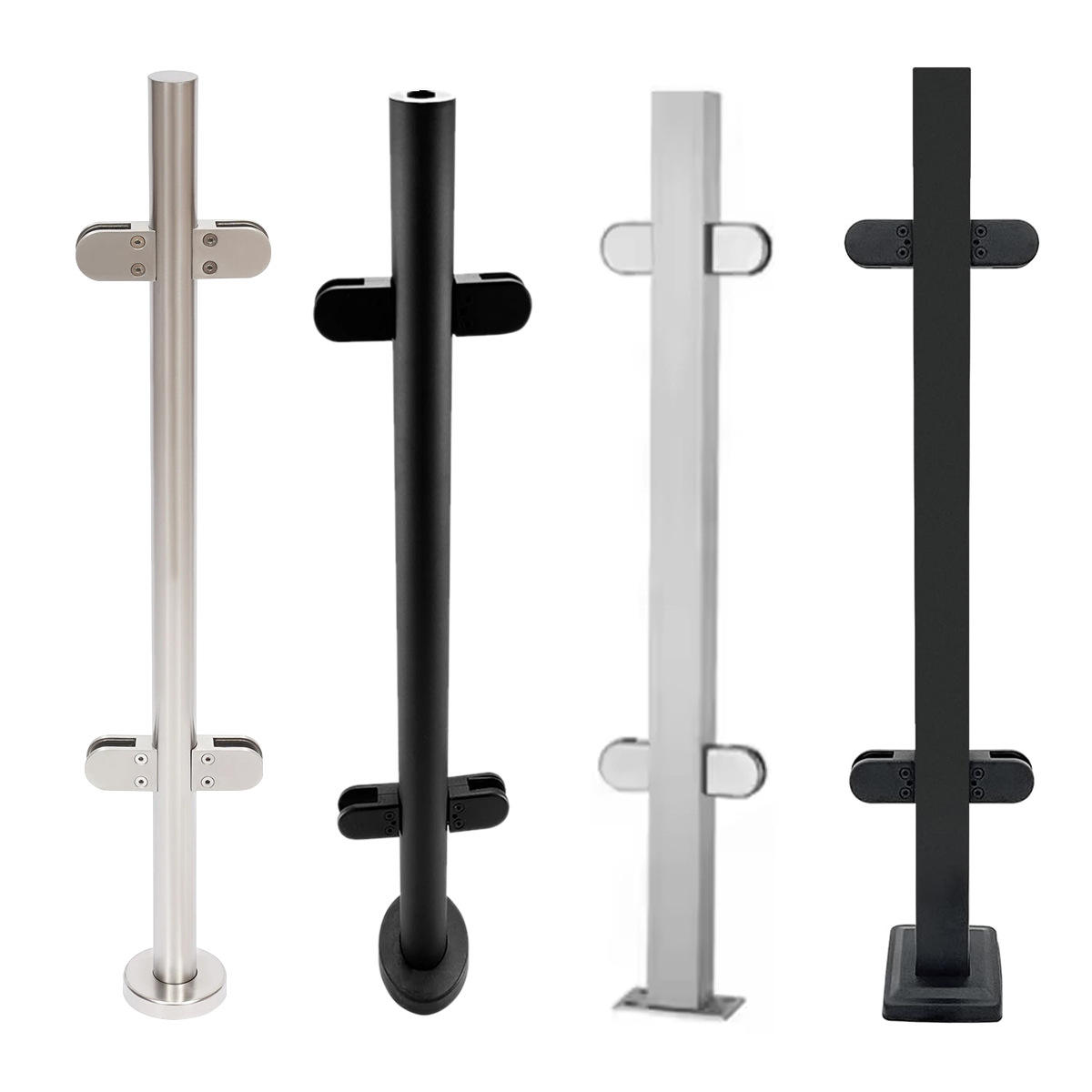 Stainless Steel Railings Balcony Glass Profile Holding Railing with Clip Glass Clamp Bracket Holder