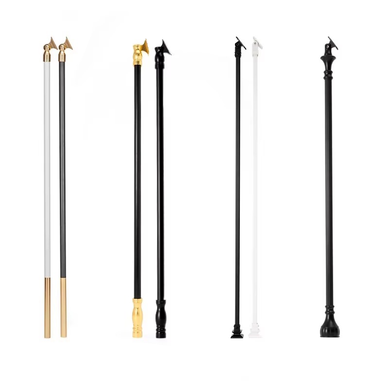 High Quality Hollow Matt Black Roman Pole Wrought Iron Spindles for Indoor Decoration