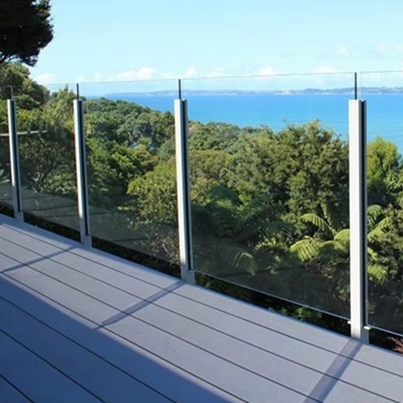 Stainless Steel Brushed Customized Security 6-20mm Glass Balustrade Railing Post Villa Indoor Staircase Easy DIY