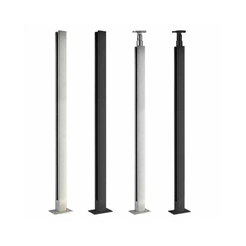 Stainless Steel Glass Railing System with Slot Post Clamp Outdoor Handrail for Pool Deck Fencing Corridor Stairs Home Use - ID 1601791474087