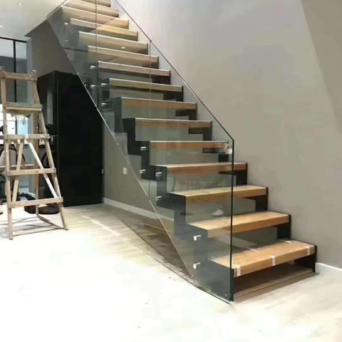 Manufacturer Custom Color Powder Coated Staircase for Apartment Straight Staircase Modern Design - ID 1601860452161