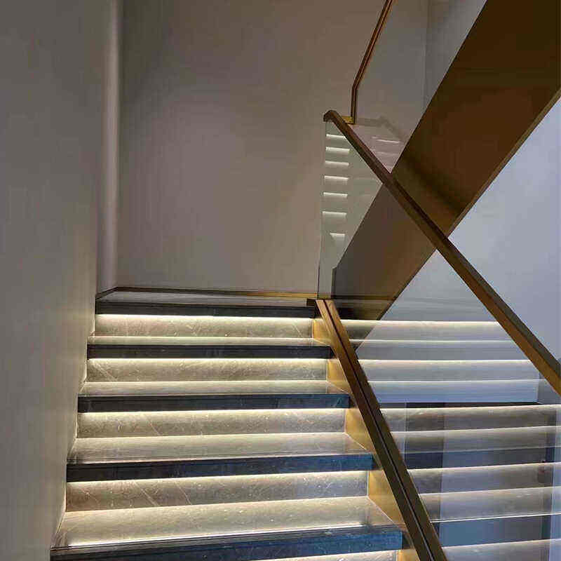 Custom Design Stainless Steel Straight Stairs Spiral Interior Staircase With Wood Tread and Glass Railing - ID 1601799812331