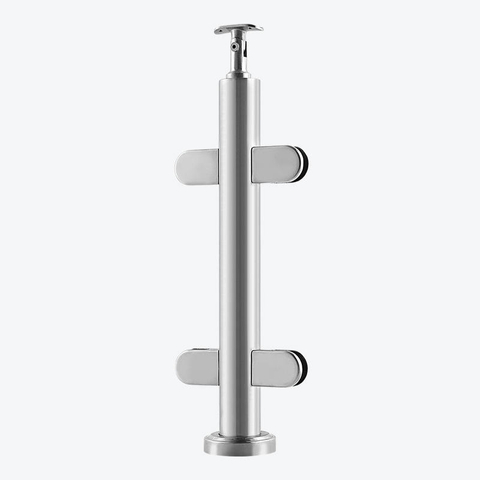 Indoor Staircase Glass Balustrade Post Stainless Steel Stair Glass Railing Clamp Designs