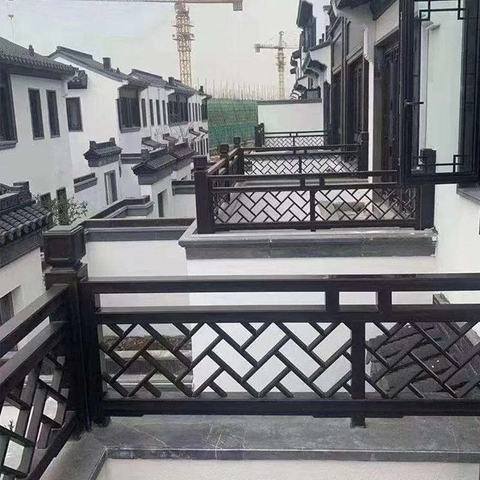 New Outdoor Chinese Aluminum Fence Railing Iron Privacy Grid Villa Courtyard Balcony Farm Fence Metal Outdoor Stair Handrail