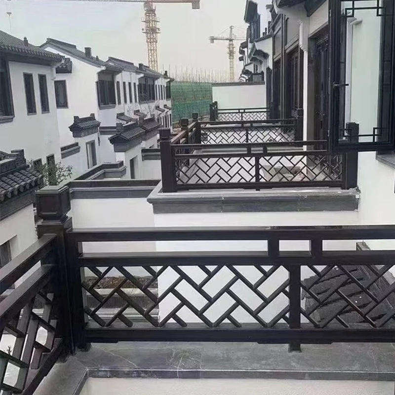 New Outdoor Chinese Aluminum Fence Railing Iron Privacy Grid Villa Courtyard Balcony Farm Fence Metal Outdoor Stair Handrail