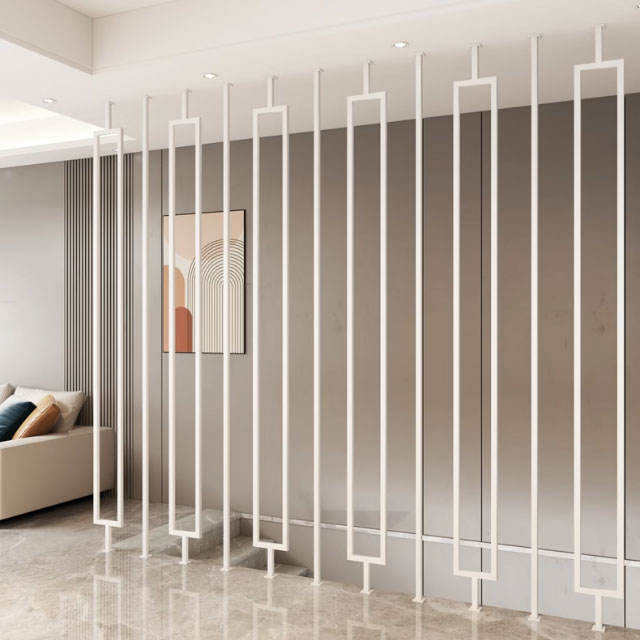 Popular Rectangle Series Hollow Tube Indoor Stair Wrought Iron Powder Coated Steel Stair Railing