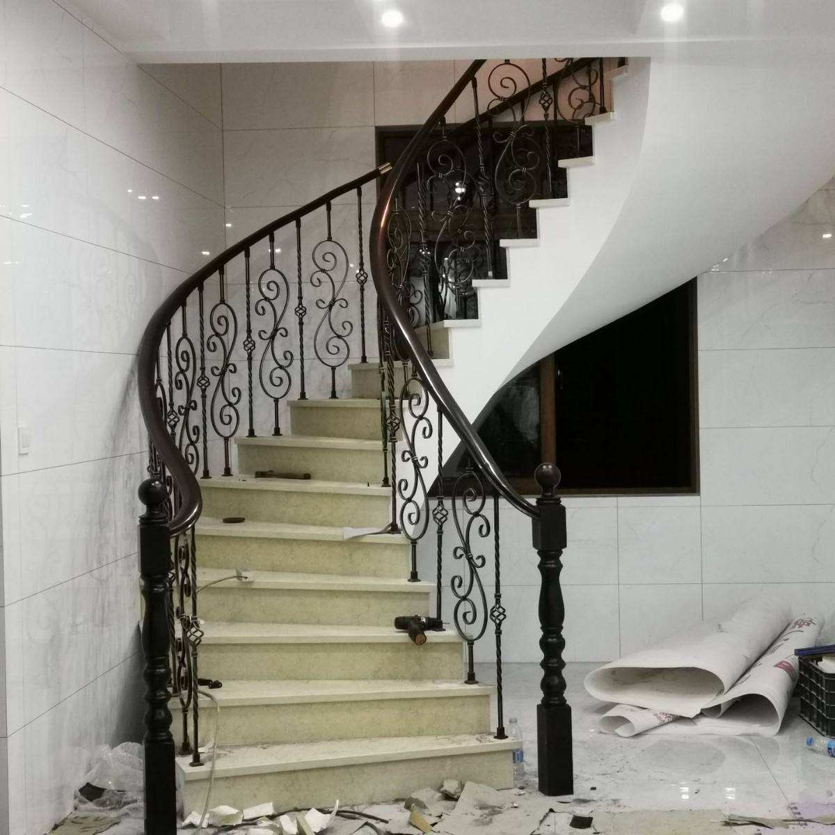 Great Price Stylish Custom Designer Stair Stainless Railing Curved Staircase White Tile Spiral Staircase - ID 1601826533380