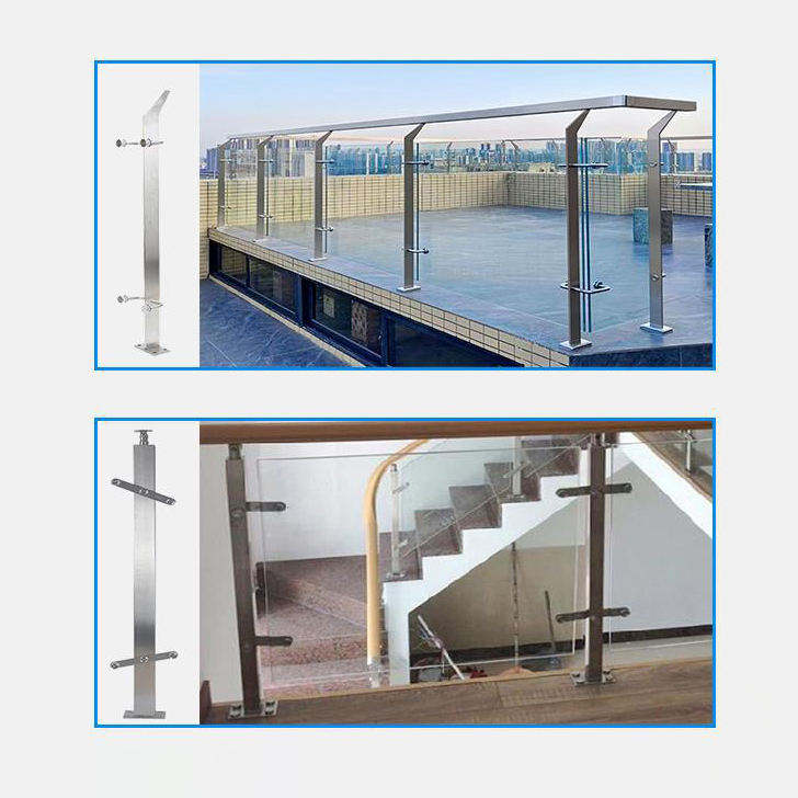Quickly Customization Stainless Glass Column Post Balustrade Outdoor Glass Railing - ID 1601791405550