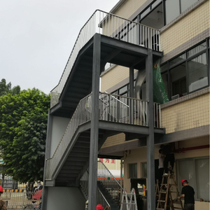 Direct Factory Sale Industrial Stairs Hot-dip Galvanized Metal Staircase Straight Stairway Outdoor Stairs for Exterior