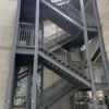 Outdoor Galvanized Steel Metal Fire Escape Stairs Serrated Step Grating Stainless Steel Warehouse Building for Metal Railings