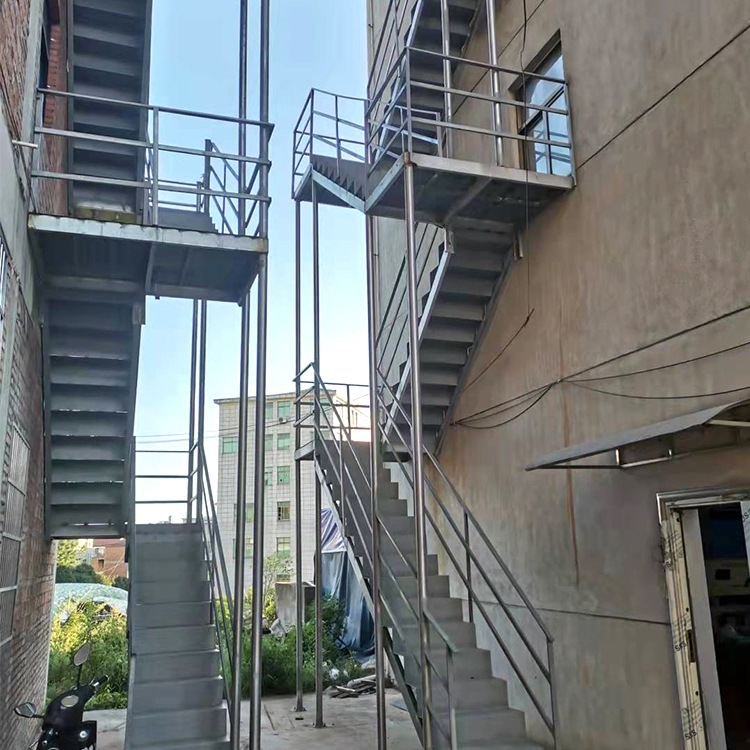 Galvanized Steel Ladder Heavy Duty Steel Ladder Steps Steel Grating Staircase