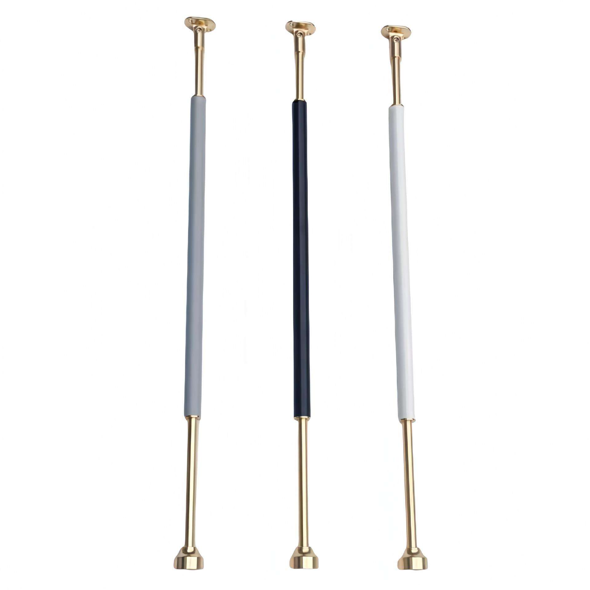 Modern Design Aluminum Satin Black Baluster Spindle Picket with Electroplated Brass Top and Base Shoes