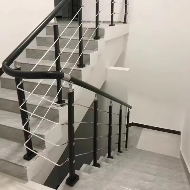 Hotel High Quality Outdoor Staircase Cable Railing Modern Stainless Steel Wire Balustrade