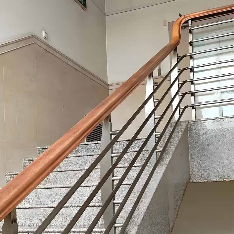 Modern Villa Stair Handrail Solid Wood Nordic Wrought Iron Beech Wood Balcony Guardrail Attic Railing DIY Staircase Garden