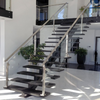 China Manufacturer Staircase Metal Stringer Floating Stairs Indoor Central Straight Riser for Small Spaces