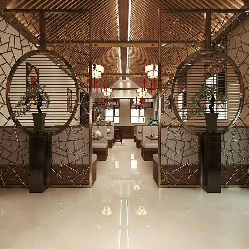 High Quality Modern 3D Stainless Steel Metal Panel Contemporary Home Room Divider Screen Movable Partition for Home Use