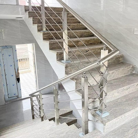 Low Price Railing With Stainless Steel Cross bar Holder High Quality Gold Plated Top Mount Rod Railing Parapet Railing Design