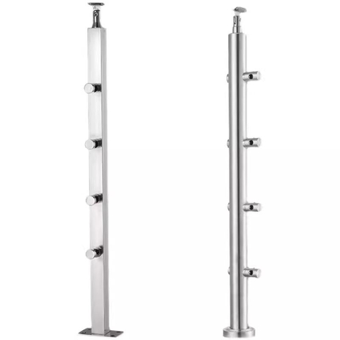 Tempered Glass Railing Post Outdoor Aluminum Alloy Glass Balustrade System for Hotel Balcony Stair
