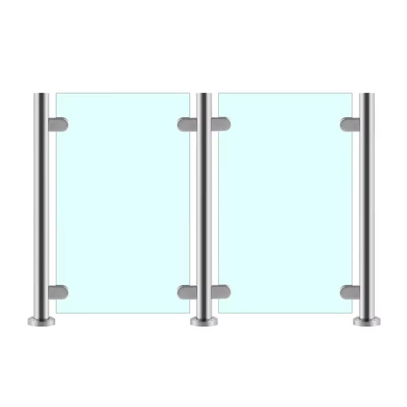 Outdoor Decking Fence Glass Balustrade Round Tube Glass Railing Post