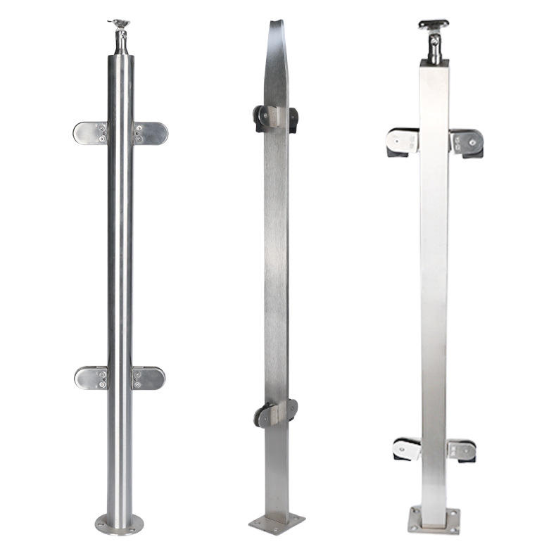 Modern Design Railing Removable Clear Tempered Glass Stair Stainless Steel Handrail