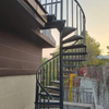 Outdoor Durable Spiral Staircase with Round Pipe Handrail, Stable & Safe