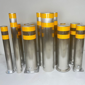 Heavy-Duty Stainless Steel Bollard Parking Barrier Gate & Reflective Warning Post for Warehouse Traffic Management