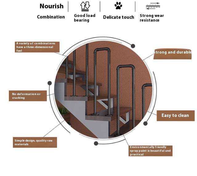Factory Supply Stair Railing Flowers Balustrades Handrails Stair Railings Indoor Metal Stair Railing