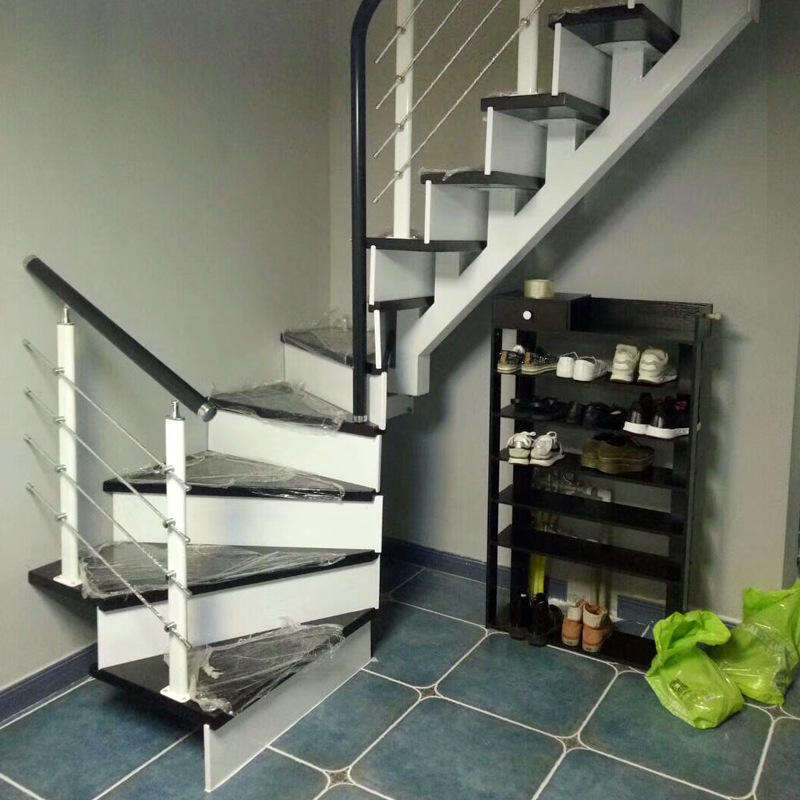 Top-Quality Morden Design Led Indoor Straight Steel Ladder Railing Wood Stair Treads - ID 1601799755174