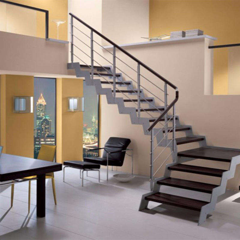 Manufacturer Custom Color Powder Coated Staircase for Apartment Straight Staircase Modern Design - ID 1601799773553