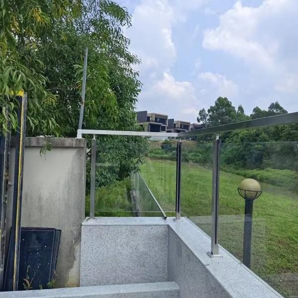 Stainless Steel Glass Railing System with Slot Post Clamp Outdoor Handrail for Pool Deck Fencing Corridor Stairs Home Use - ID 1601866817434