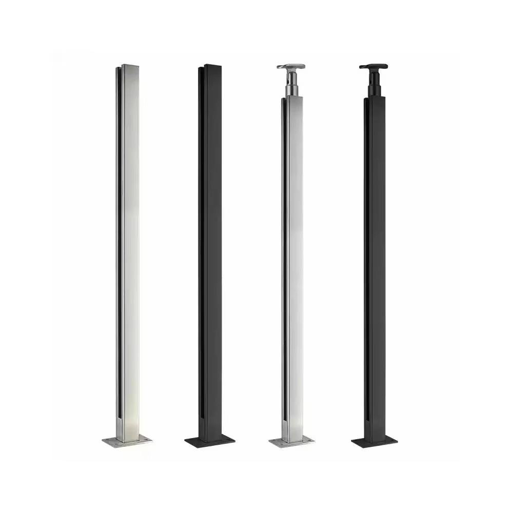 Stainless Steel Glass Railing System with Slot Post Clamp Outdoor Handrail for Pool Deck Fencing Corridor Stairs Home Use - ID 1601866817434