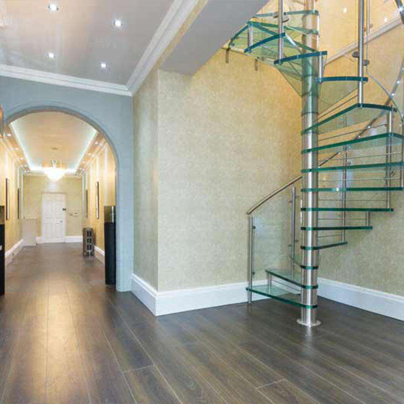 Customized Modern Anti-Slip Safety-Enhanced Tempered Glass Tread Spiral Staircase Automatic Sensor Lighting - ID 1601799933524
