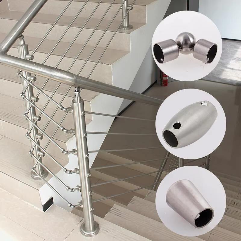 Custom Balustrades Handrails Stairs Stainless Steel Round Railing System Made in China