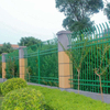 Euro Black W Type Palisade Steel Fence Panels Europe Style Dipped Galvanized Welded Technique Hexagonal Hole Shape Bending