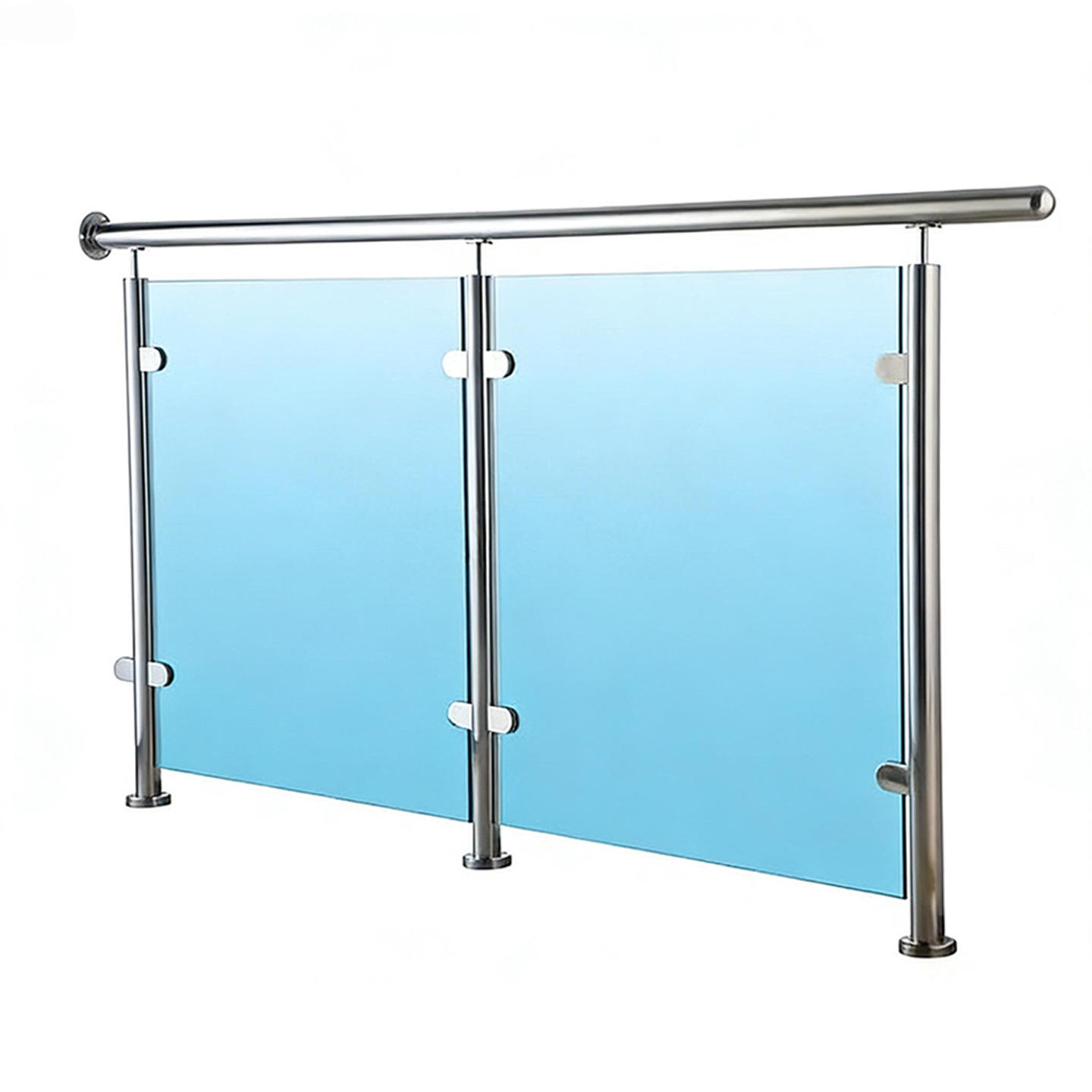 Glass Railing Post Clamp Bracket 304 Stainless Steel Glass Railing Spigot with Slots Base for Deck Balusters Balcony Patio Stair