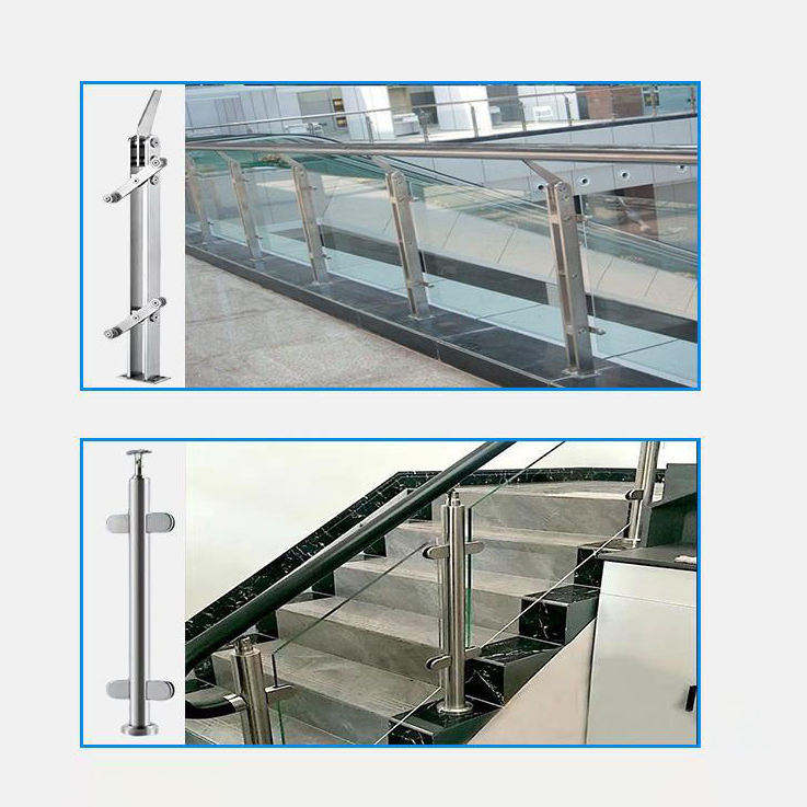 Stainless 304 316 Outdoor Tempered Glass Railing Design for Balcony Railing
