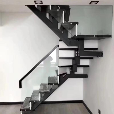 Easy Install Stainless Steel Glass Spiral Metal Straight Curved Steel Staircase