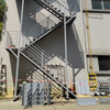 Customized Fire Escape Stairs Steel Grating Stairs Galvanized Steel Stairs Staircase