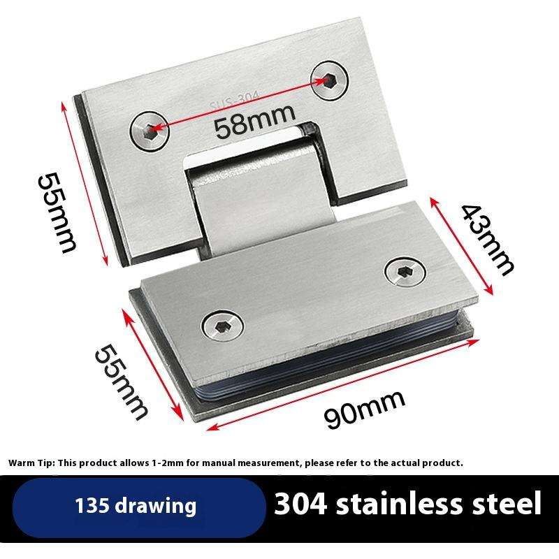 Shower Cabinet Window Door Furniture Hinges 304 Stainless Steel Wall to Glass Hinge Glass Door Shower Hinge