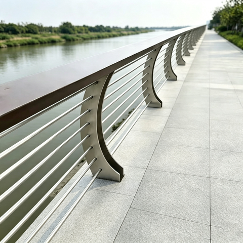Stainless Steel Composite Bridge Guardrail Pipes Engineer Grade Reflective Safety Crash Barrier Customized
