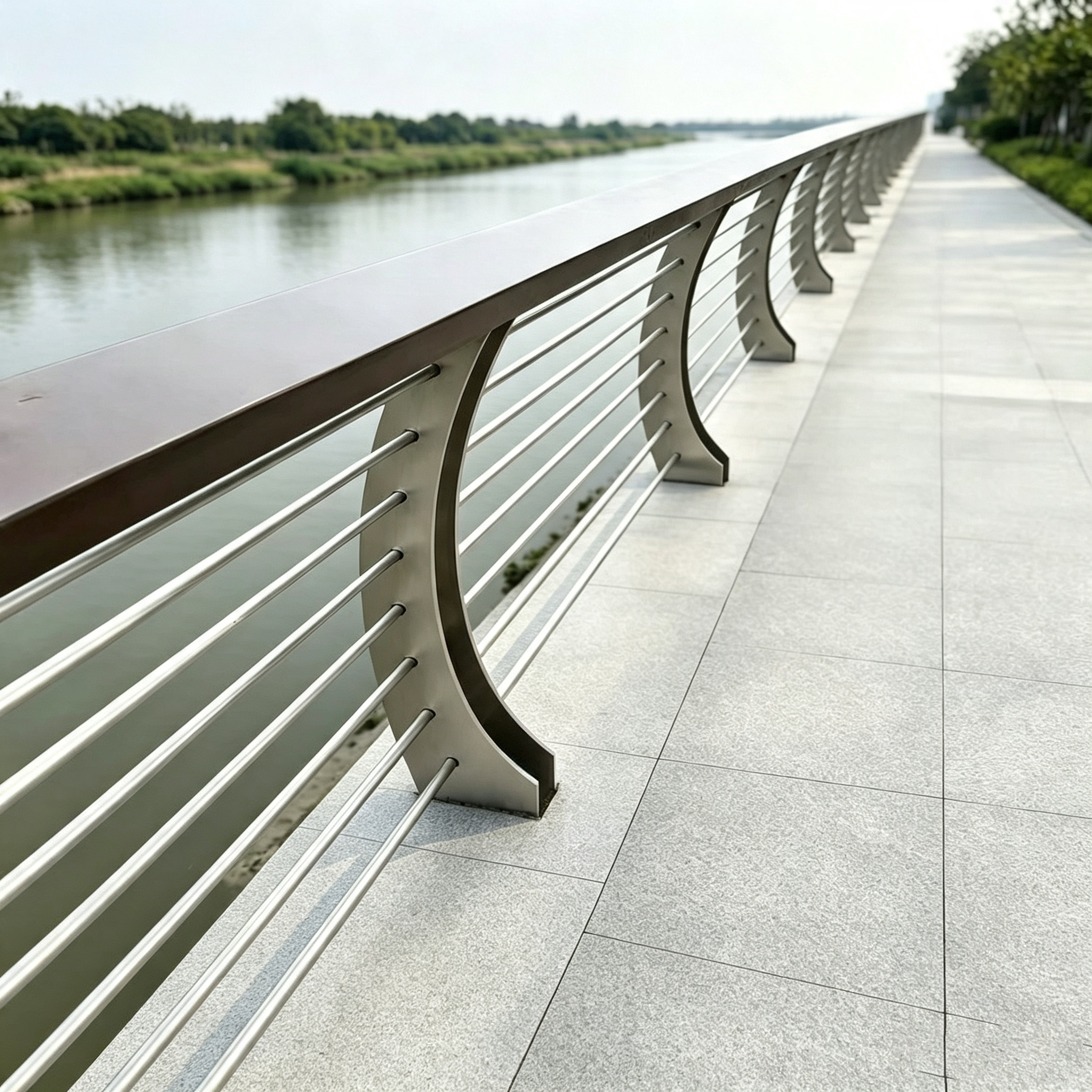 Stainless Steel Composite Bridge Guardrail Pipes Engineer Grade Reflective Safety Crash Barrier Customized
