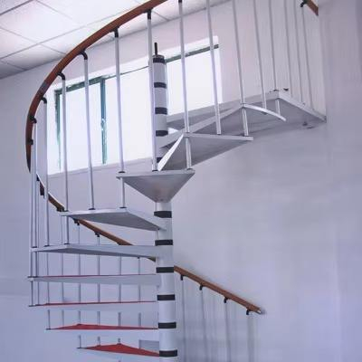 Dealer Price Art Elegant White Interal Metal Curved Staircase Spiral Stair - ID 1601823314626