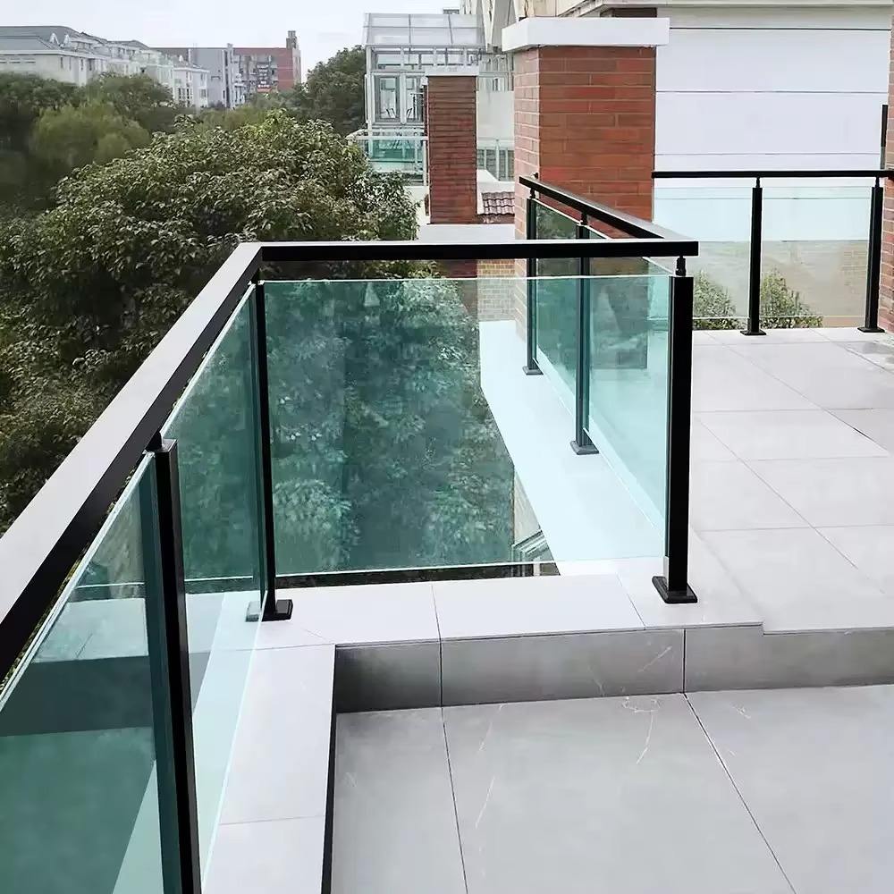 Stainless Steel Glass Railing System with Slot Post Clamp Outdoor Handrail for Pool Deck Fencing Corridor Stairs Home Use - ID 1601866817434