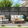 Patina Privacy Screen Grasses Motif Screen for Inserting Garden Stake Patina Garden Decoration Weatherproof Rust Metal Fence