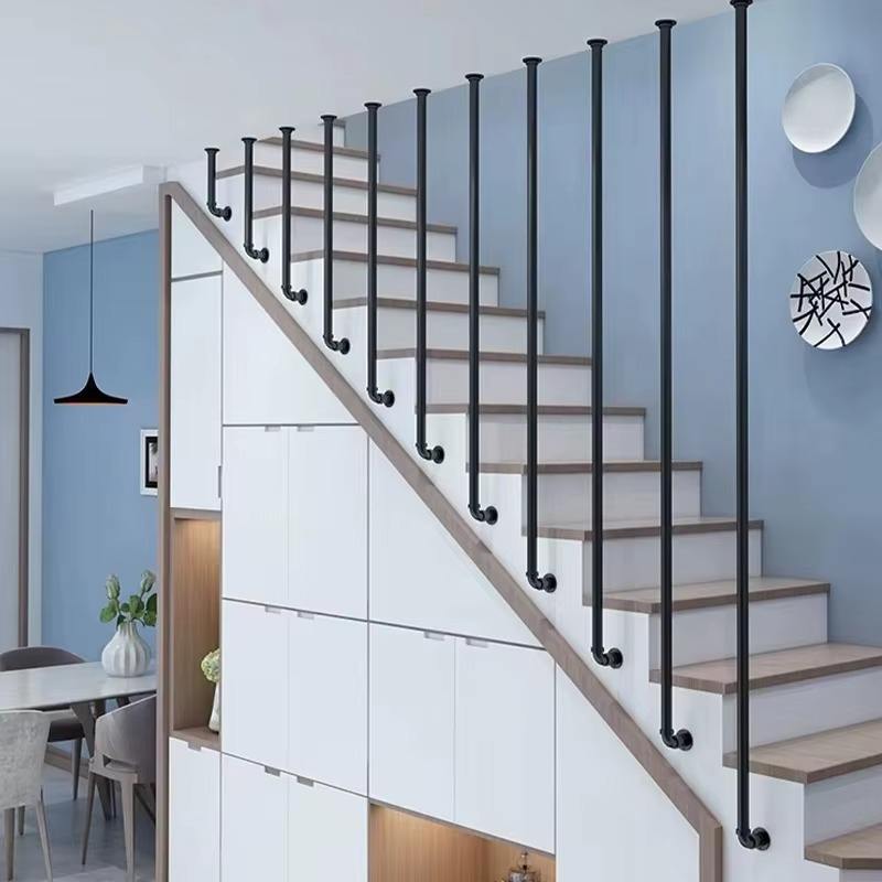 Stainless Steel Modern Indoor Stairs Railing Easy to Install Floor-Mounted Design