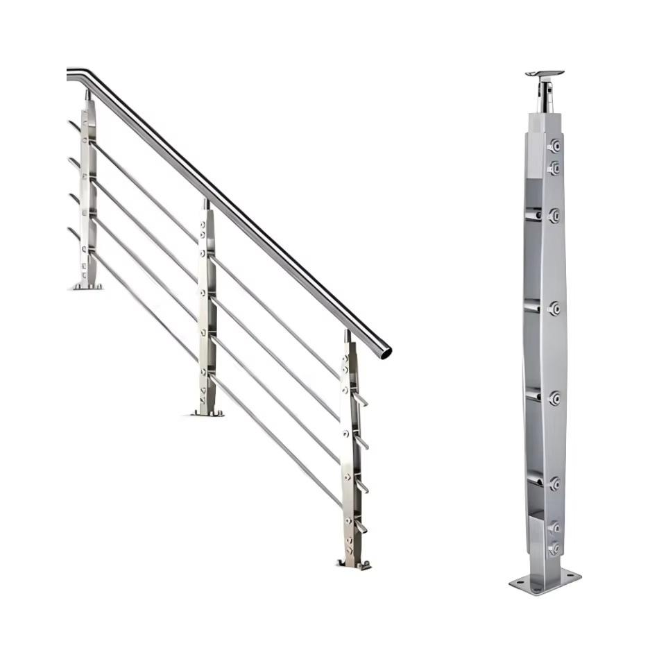 Indoor Outdoor Guardrails Stairs Terrace Porch Bridge Balcony Deck Stainless Steel Stair Railing Column
