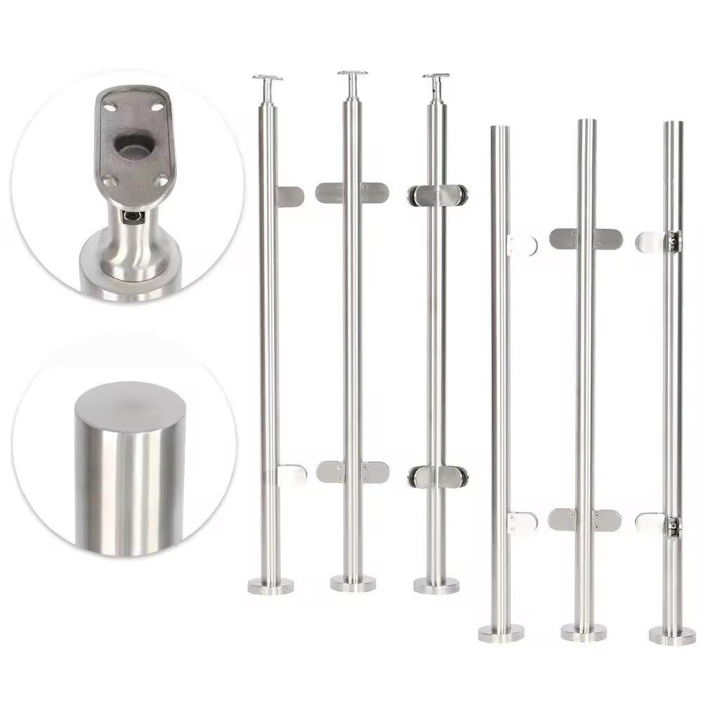 Top Sell Large Quantities Stainless Steel Pillars Balcony Handrail Glass Pillars Glass Railing