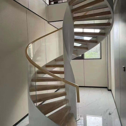 Custom Luxury Spiral Staircase Stair Indoor Outdoor Steel Stair Treads Metal Spiral Staircase With Wooden Step - ID 1601799983337