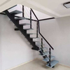 Customized Modern Design Apartment Spiral Stairs Durable White Black Steel Structure with Wooden Steps Steel Rod Railing